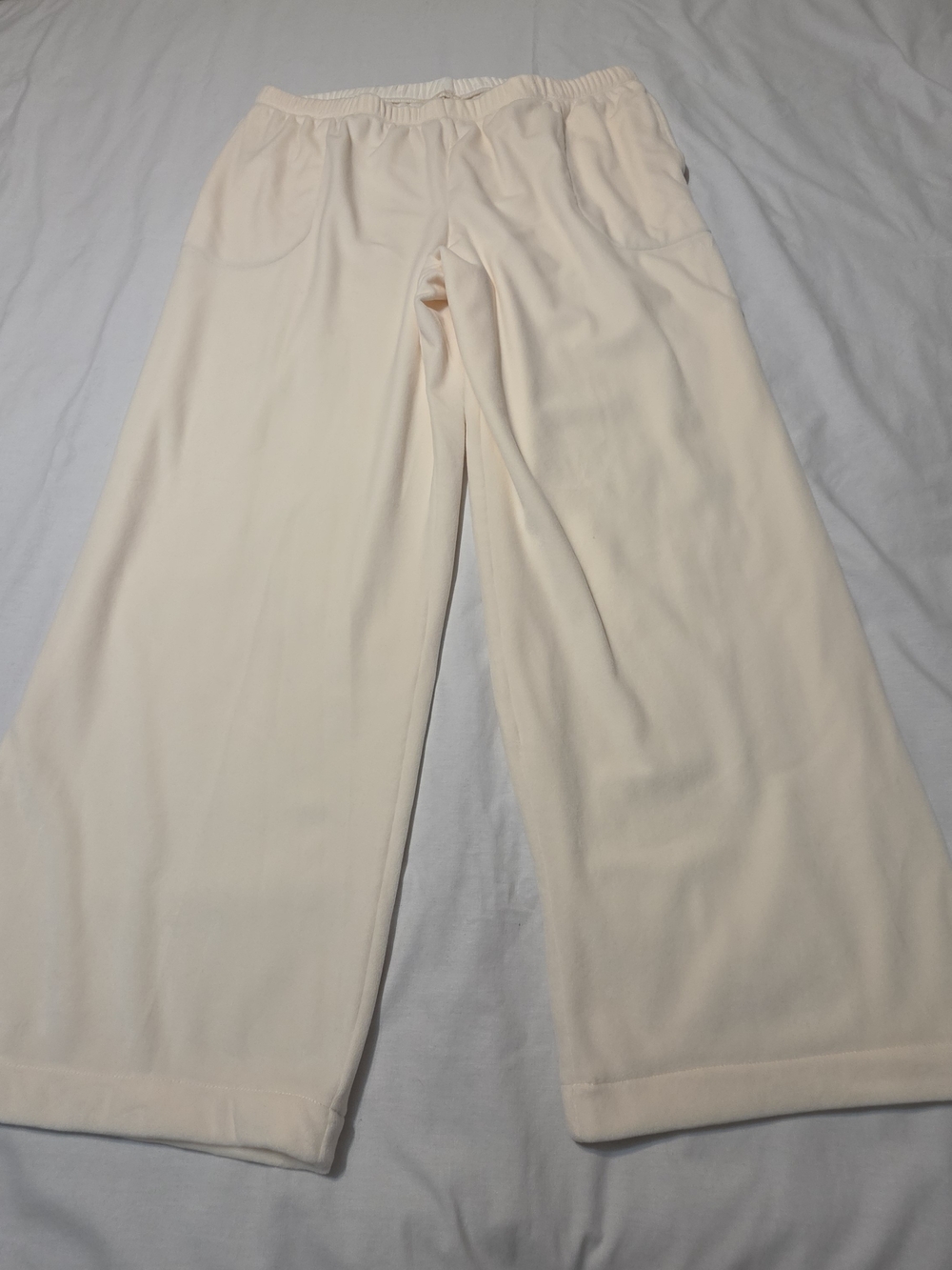 Soma Soft Cream Plush Wide-Leg Lounge Pants